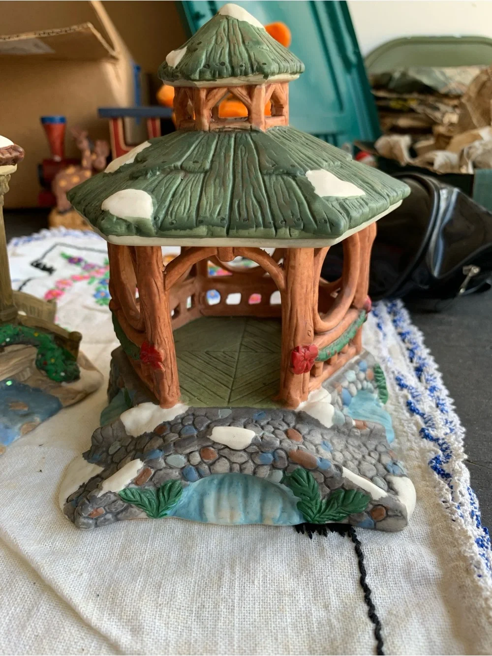 Old Ceramic Gazebo Figurines